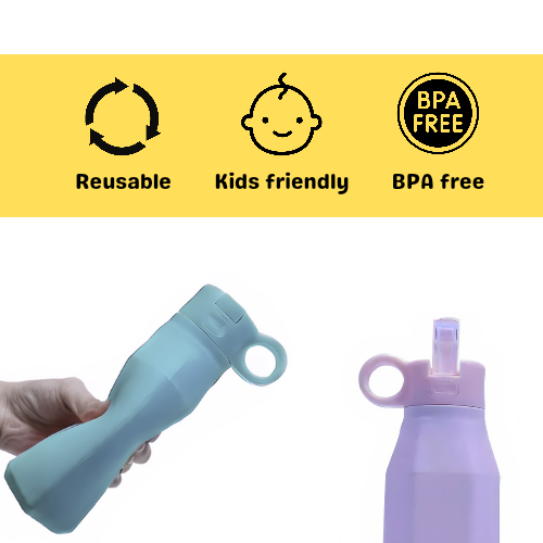 Adventure Silicone Water Bottle - Baby Blue
