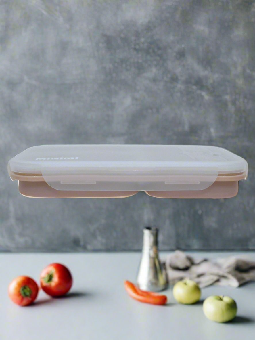 Minimi Bento Foldable Lunch Box with Spoon Lid - Pink